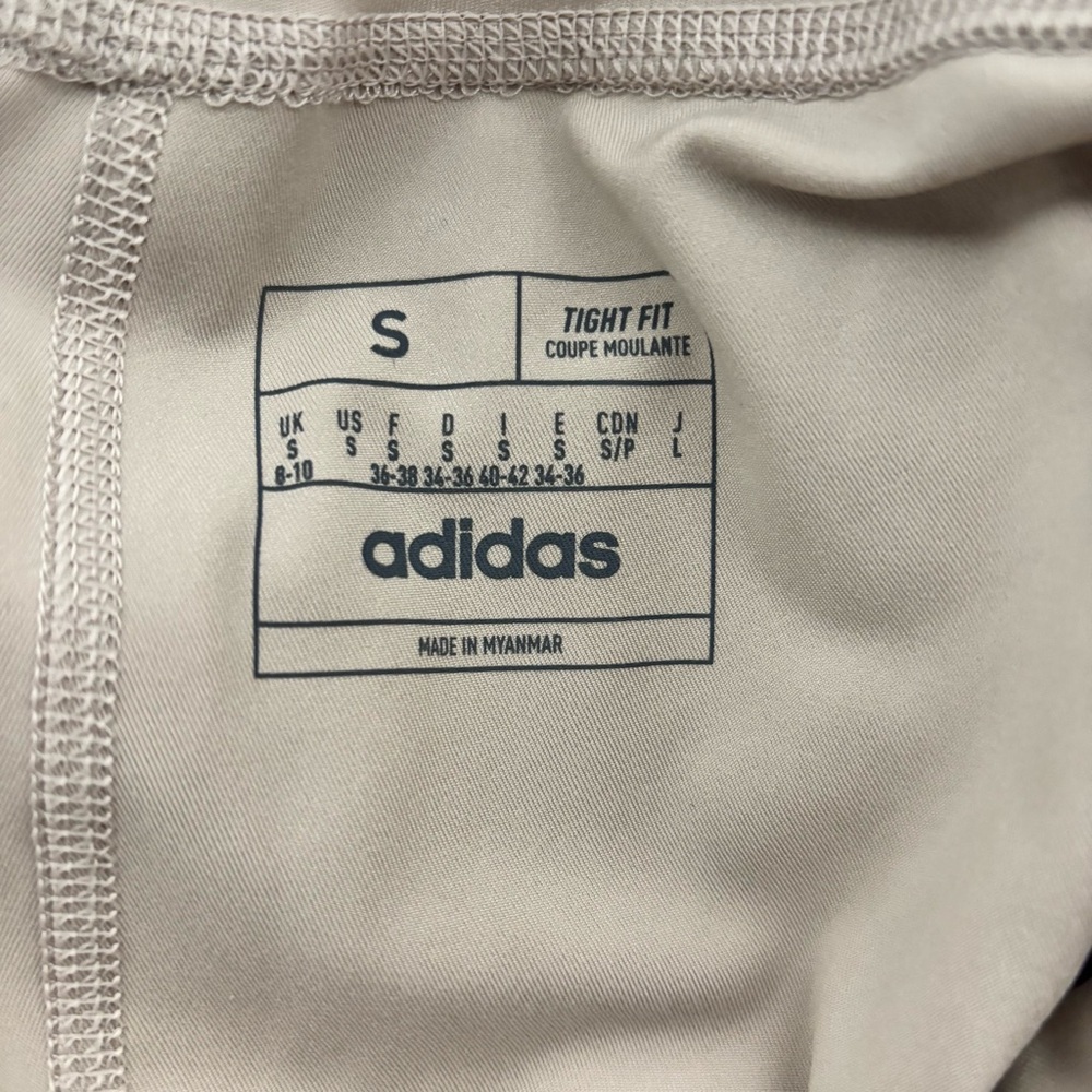 ✨ Adidas AEROREADY High Rise Leggings Beige Size S - Picture 11 of 13